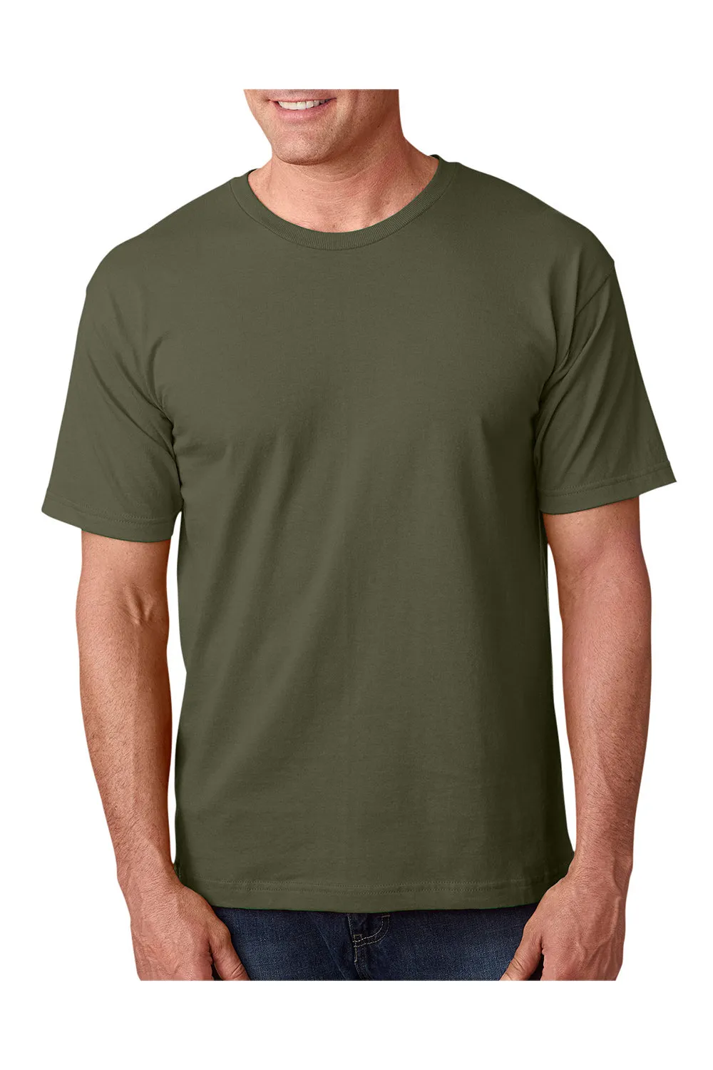 Bayside Mens USA Made Short Sleeve Crewneck T-Shirt - Olive Green