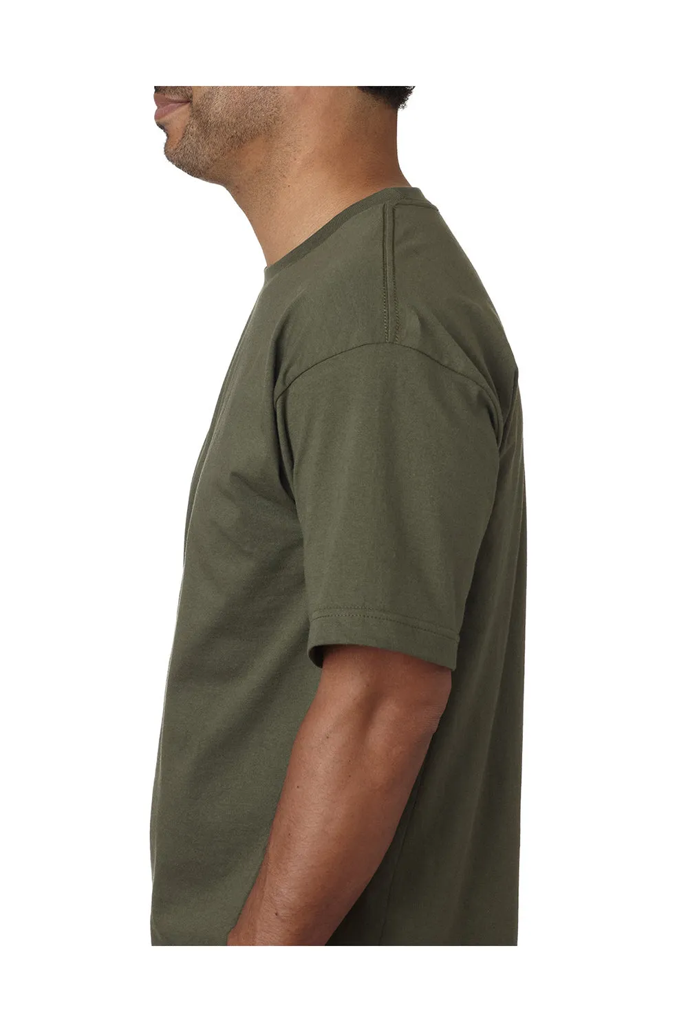 Bayside Mens USA Made Short Sleeve Crewneck T-Shirt - Olive Green