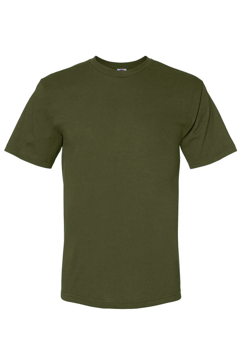 Bayside Mens USA Made Short Sleeve Crewneck T-Shirt - Olive Green