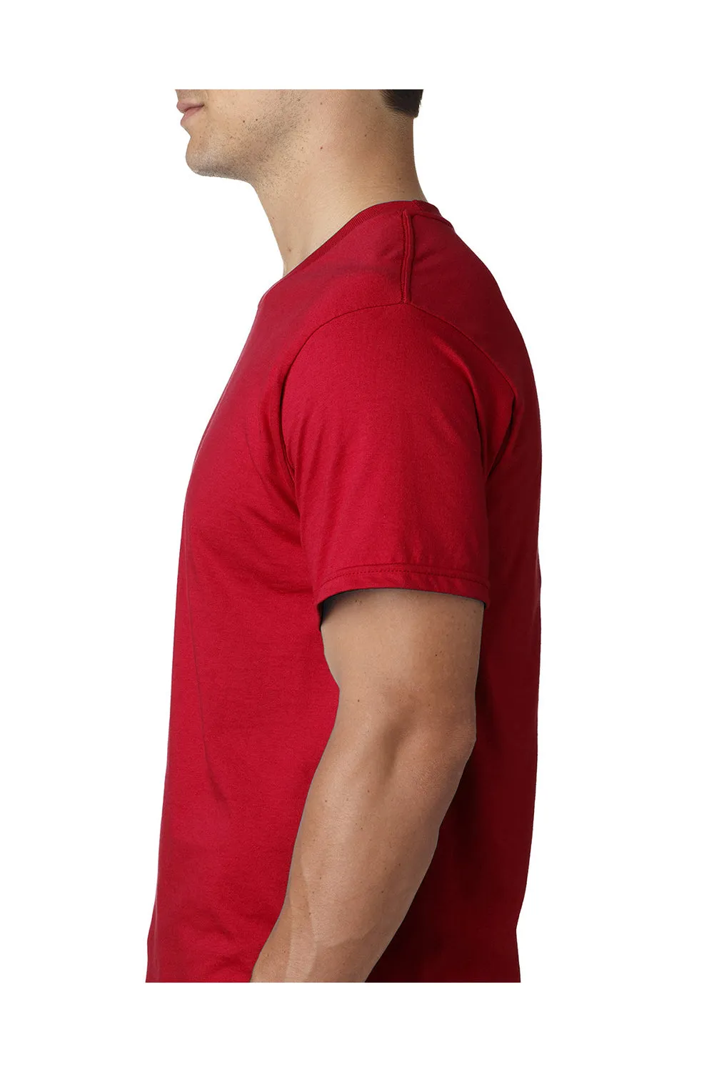 Bayside Mens USA Made Short Sleeve Crewneck T-Shirt - Red