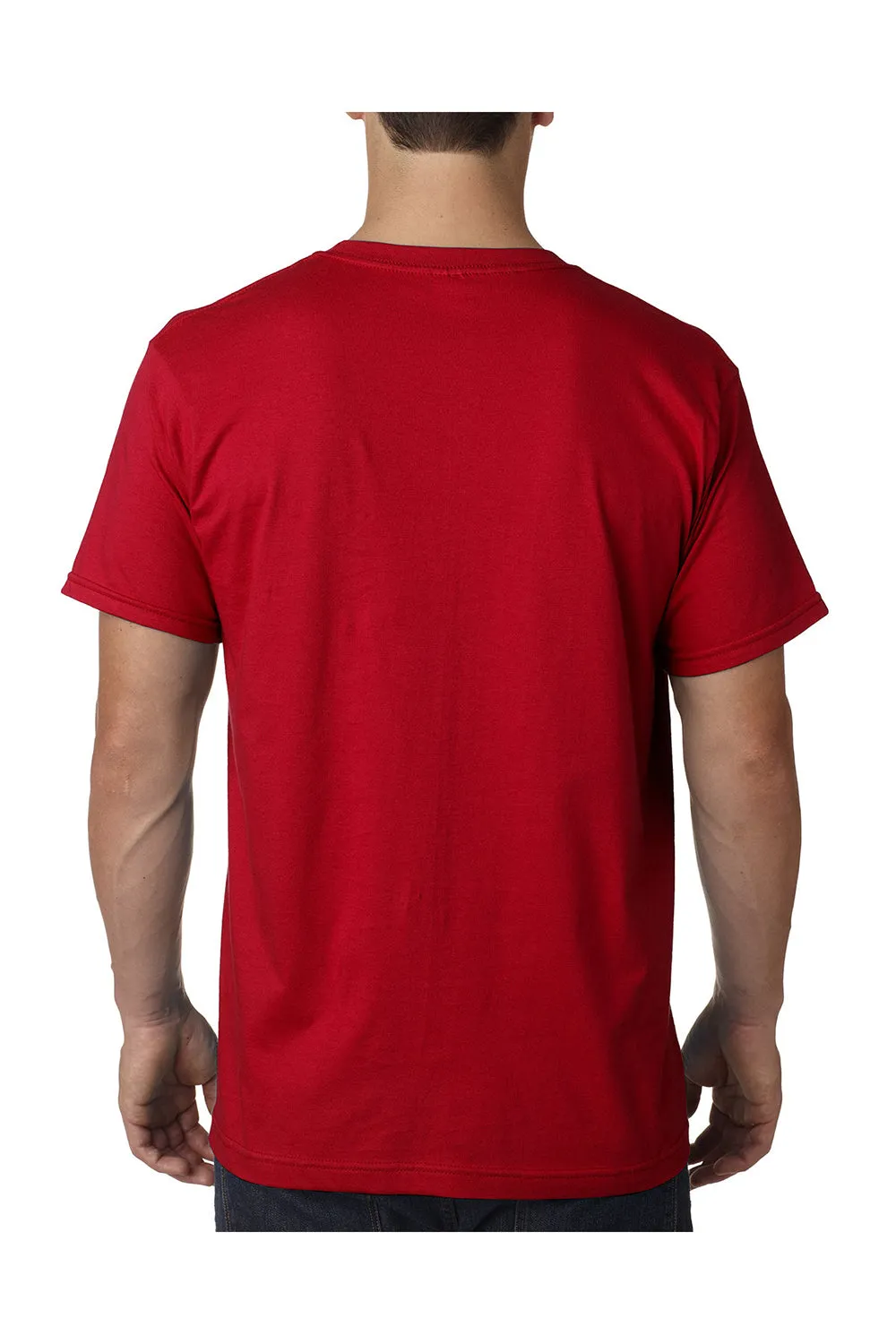 Bayside Mens USA Made Short Sleeve Crewneck T-Shirt - Red
