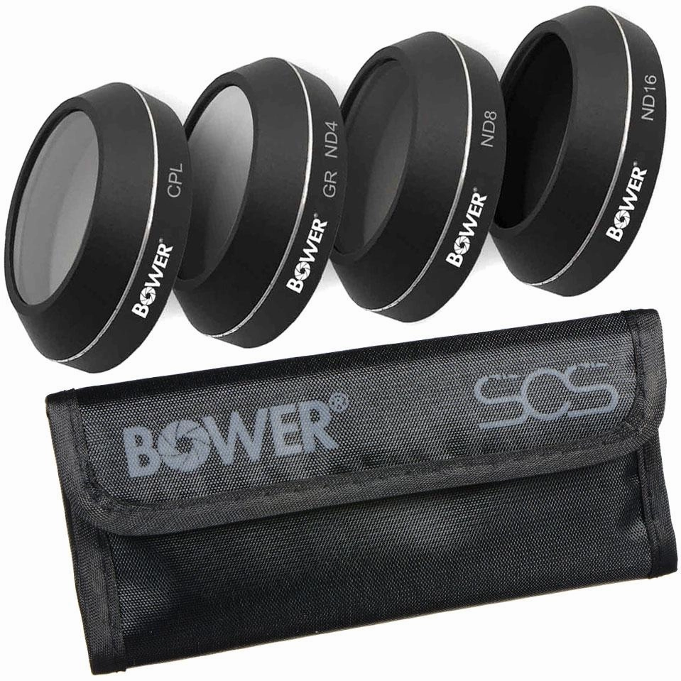 Bower Mavic Pro 4pc Professional Filter Kit | 4K HD Optics ND4, ND8, ND16, CPL Filter Set for Mavic Pro Drone Accessories. Enhance Your Aerial Photography dji air 3