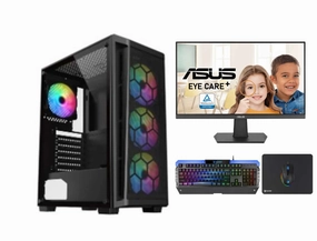 Bundle GAMING PC Core i5-11400F, GTX 1650 , 16GB RAM With ASUS VA24EHF Eye Care Gaming Monitor  24-inch (23.8-inch viewable), IPS, Full HD, Frameless, 100Hz, Adaptive-Sync, 1ms MPRT, HDMI,&  Sades Gaming Combo Battle Ram