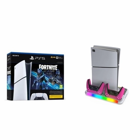 Bundle:PS5 Slim Console Digital Fortnite Cobalt   Dobe TP5-3557 Multifunctional Cooling Stand For PS5/PS5 Slim