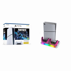 Bundle:PS5 Slim Console Disk Fortnite Cobalt   Dobe TP5-3557 Multifunctional Cooling Stand For PS5/PS5 Slim