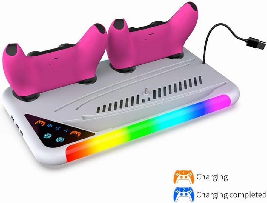 Bundle:PS5 Slim Console Disk Fortnite Cobalt   Dobe TP5-3557 Multifunctional Cooling Stand For PS5/PS5 Slim