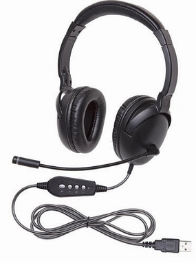 Califone NeoTech Plus Series USB Headset with Mic for Classrooms - 1017MUSB-X noise cancelling headphones, bluetooth earbuds