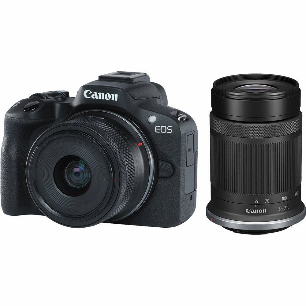 Canon EOS R50 Mirrorless Camera with RF-S 18-45mm IS STM and RF-S 55-210mm IS STM Lens