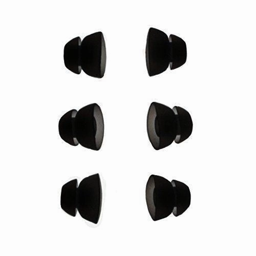 CARDAS Replacement LARGE Double Flange Eartips sleeves fit A8 and EM5813 In-Ear Headphones - 6 pieces (3 pairs) Black cheap headphones, sports headphones