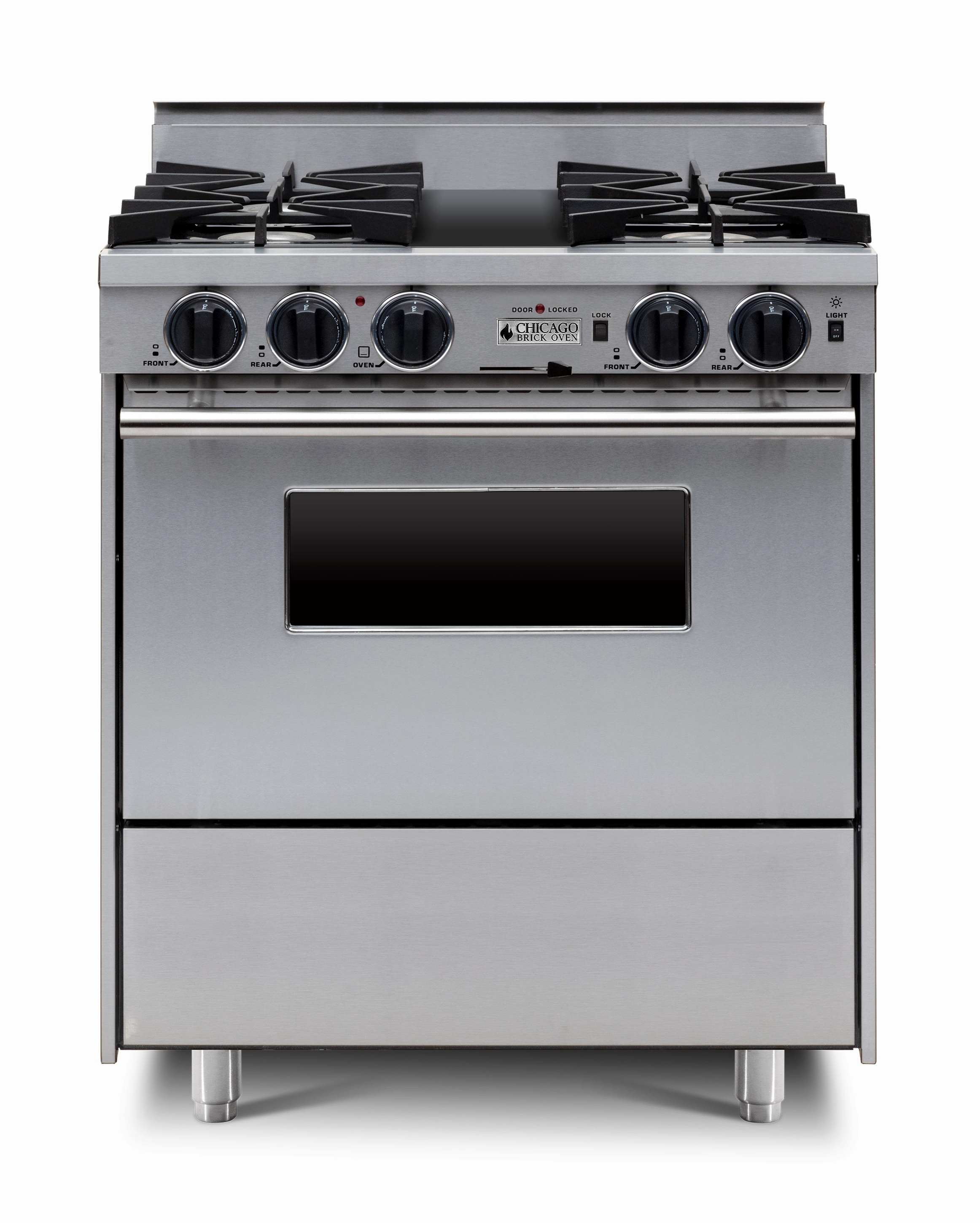 Chicago Brick Oven - 30 Dual-Fuel Self-Cleaning Convection Range - Open Burners