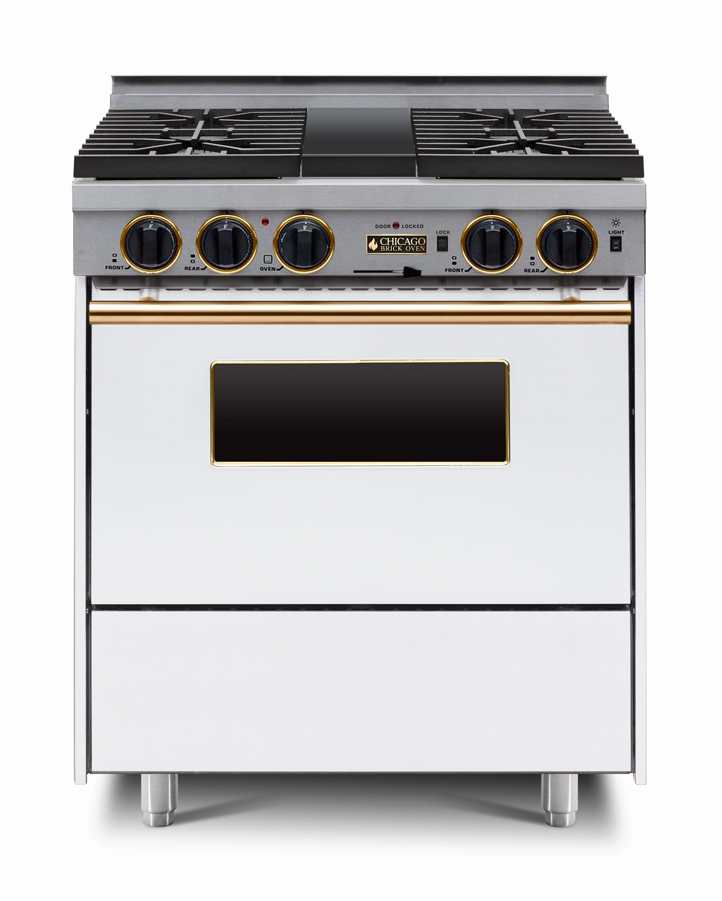 Chicago Brick Oven - 30 Dual-Fuel Self-Cleaning Convection Range - Sealed Burners