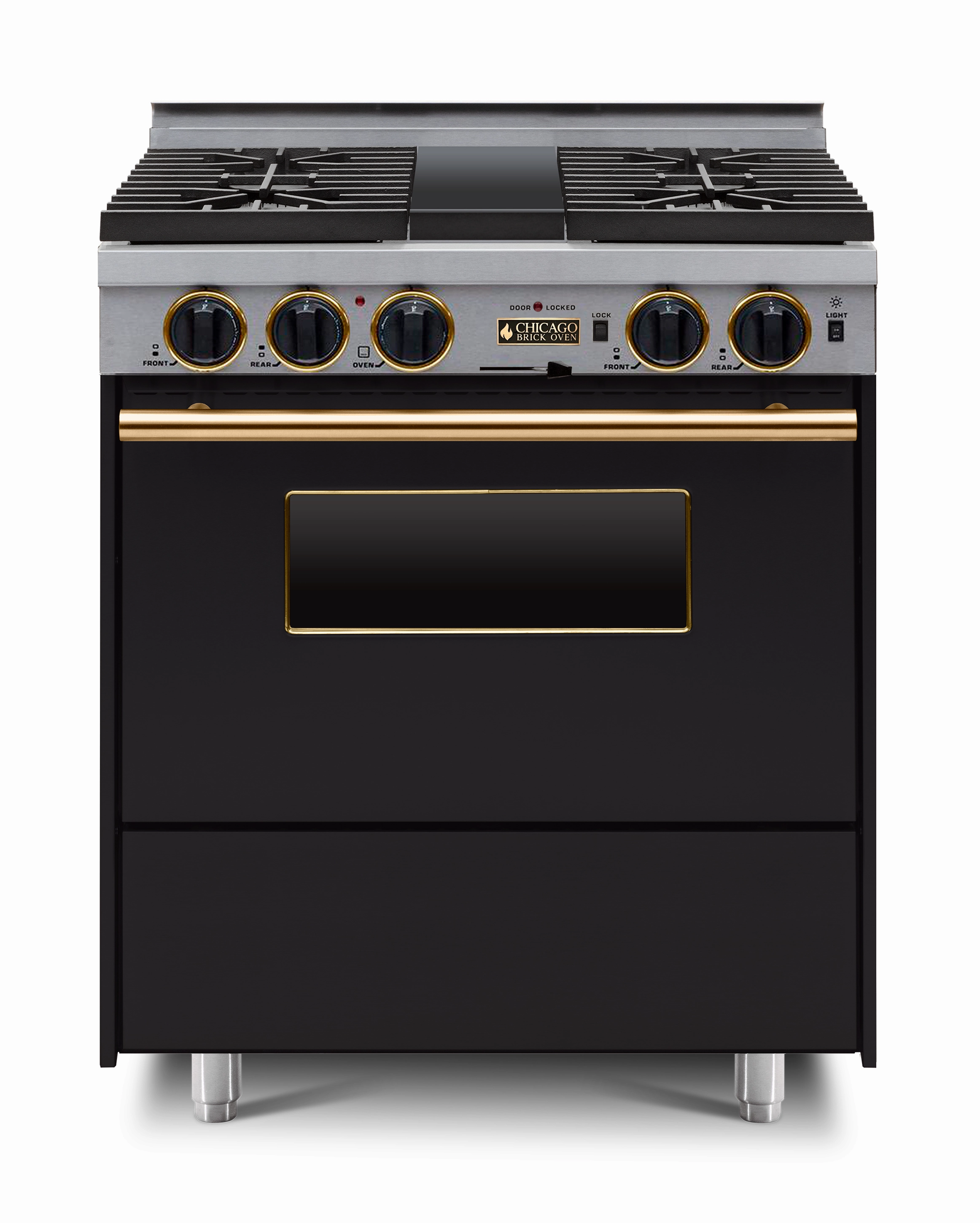 Chicago Brick Oven - 30 Dual-Fuel Self-Cleaning Convection Range - Sealed Burners