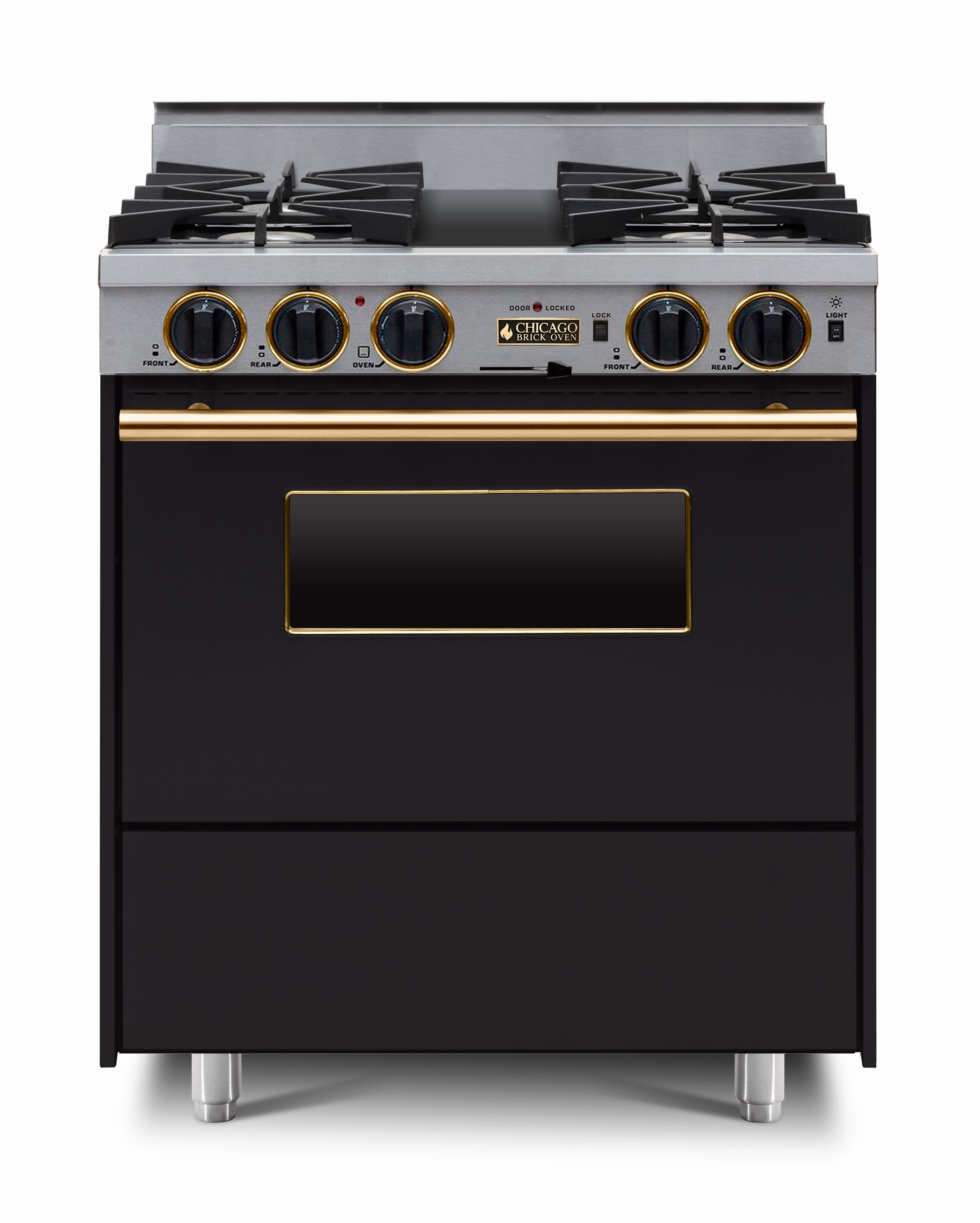 Chicago Brick Oven - 30 LP Gas Dual-Fuel Self-Cleaning Convection Range - Open Burners