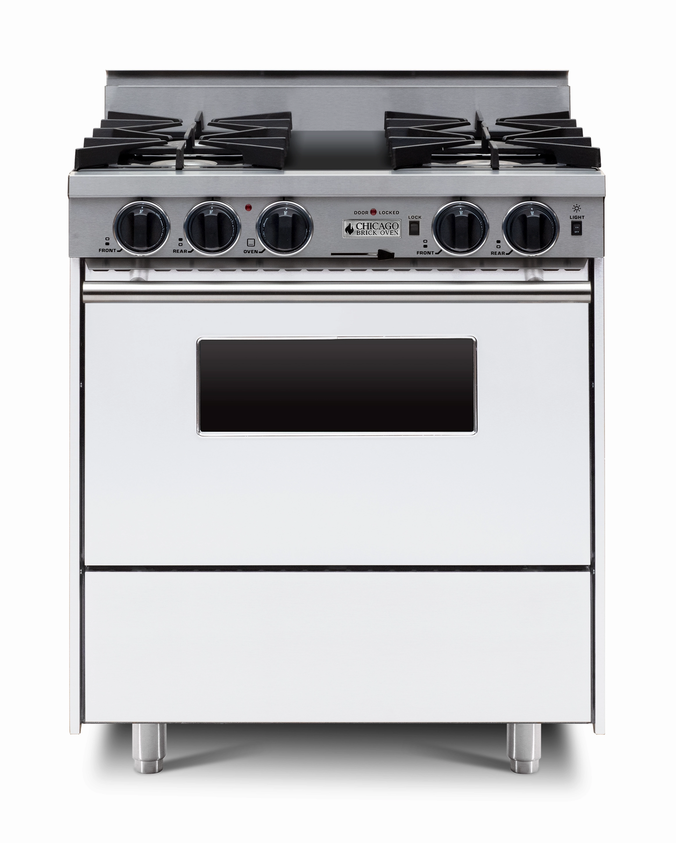 Chicago Brick Oven - 30 LP Gas Dual-Fuel Self-Cleaning Convection Range - Open Burners