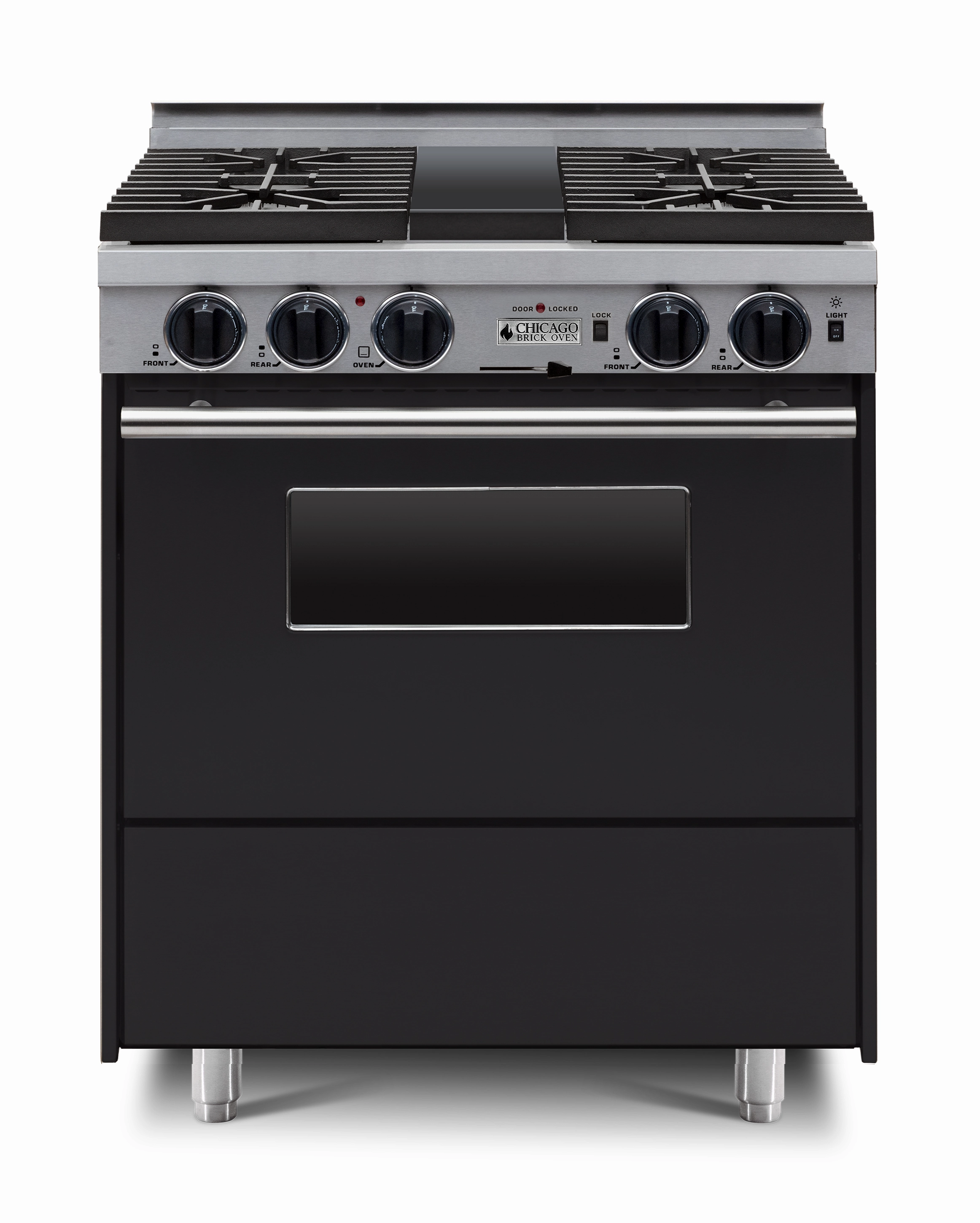 Chicago Brick Oven - 30 LP Gas Dual-Fuel Self-Cleaning Convection Range - Sealed Burners