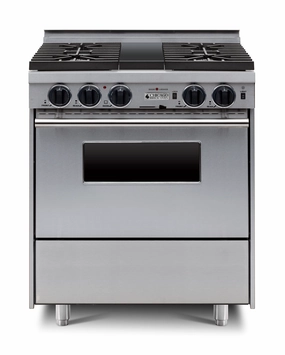 Chicago Brick Oven - 30 LP Gas Dual-Fuel Self-Cleaning Convection Range - Sealed Burners