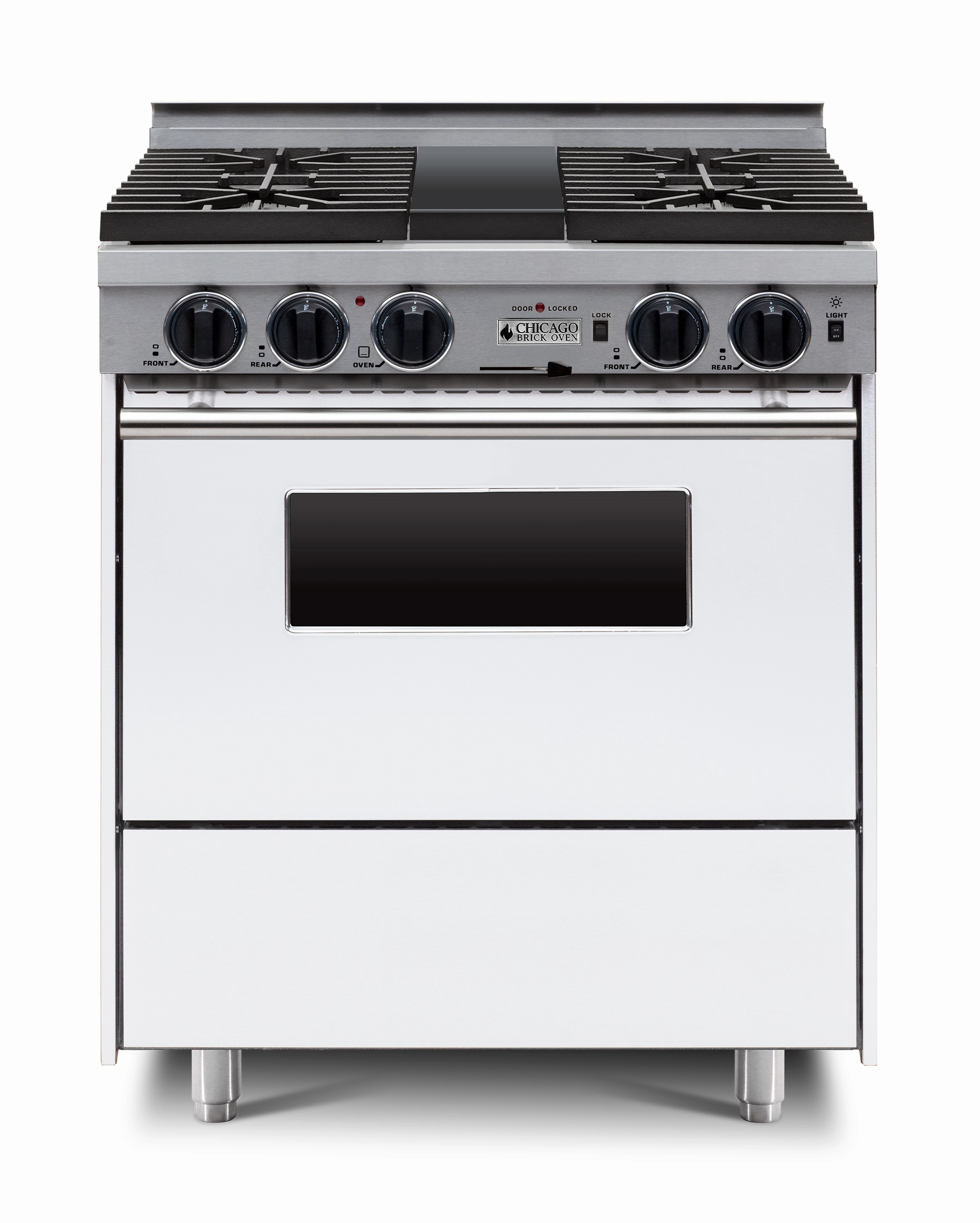 Chicago Brick Oven - 30 LP Gas Dual-Fuel Self-Cleaning Convection Range - Sealed Burners