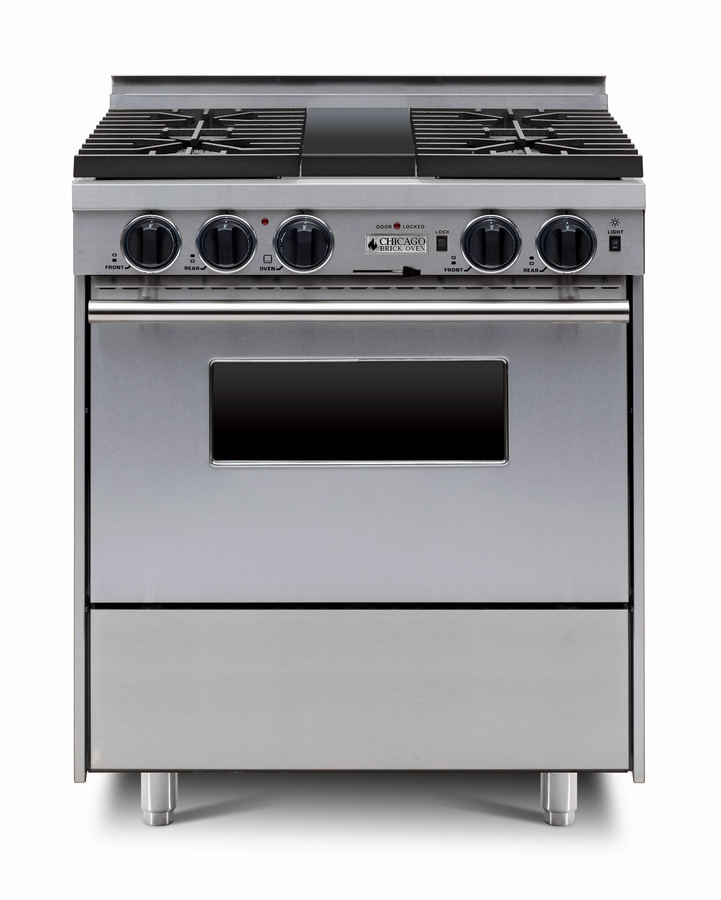 Chicago Brick Oven - 30 LP Gas Dual-Fuel Self-Cleaning Convection Range - Sealed Burners