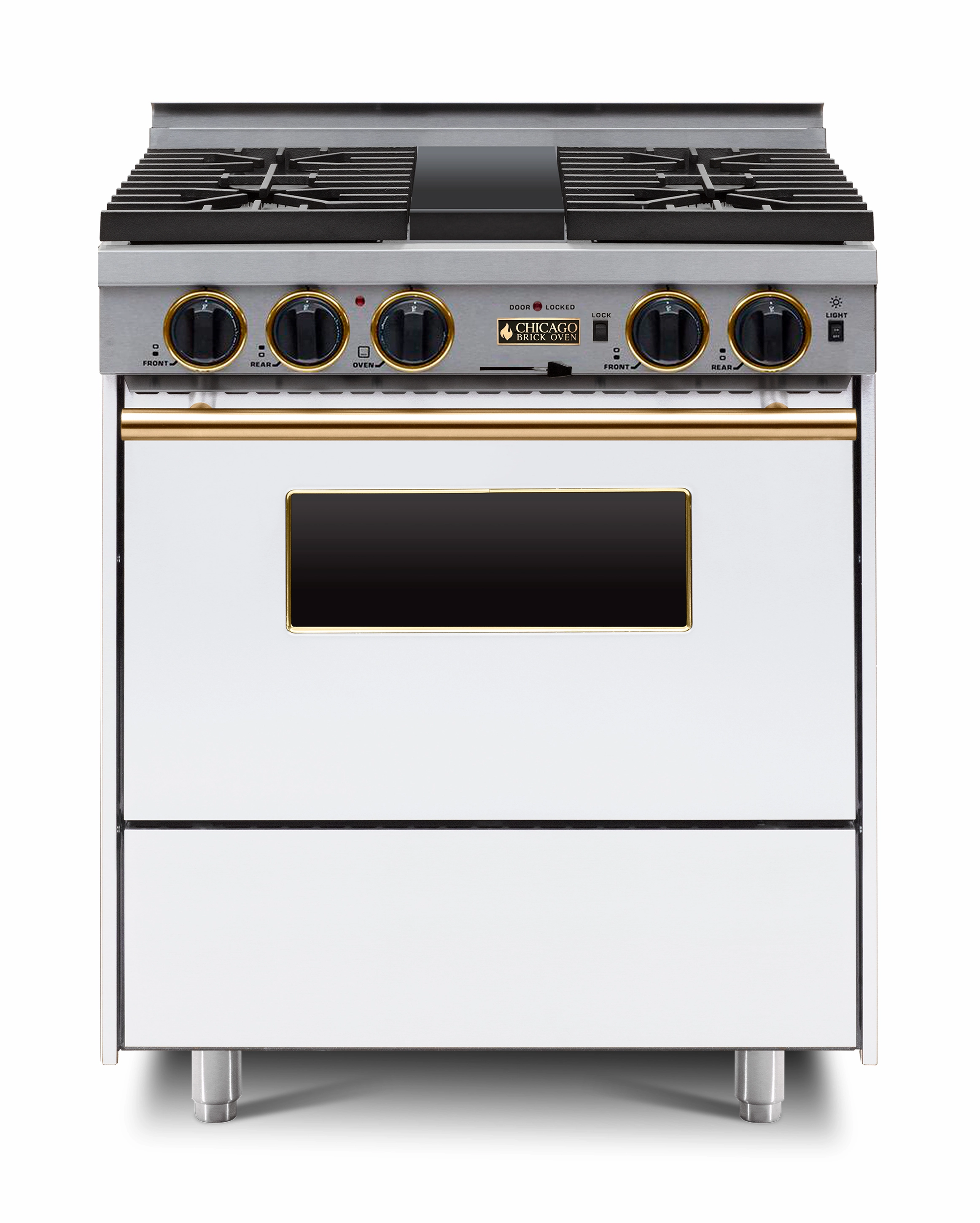 Chicago Brick Oven - 30 LP Gas Dual-Fuel Self-Cleaning Convection Range - Sealed Burners
