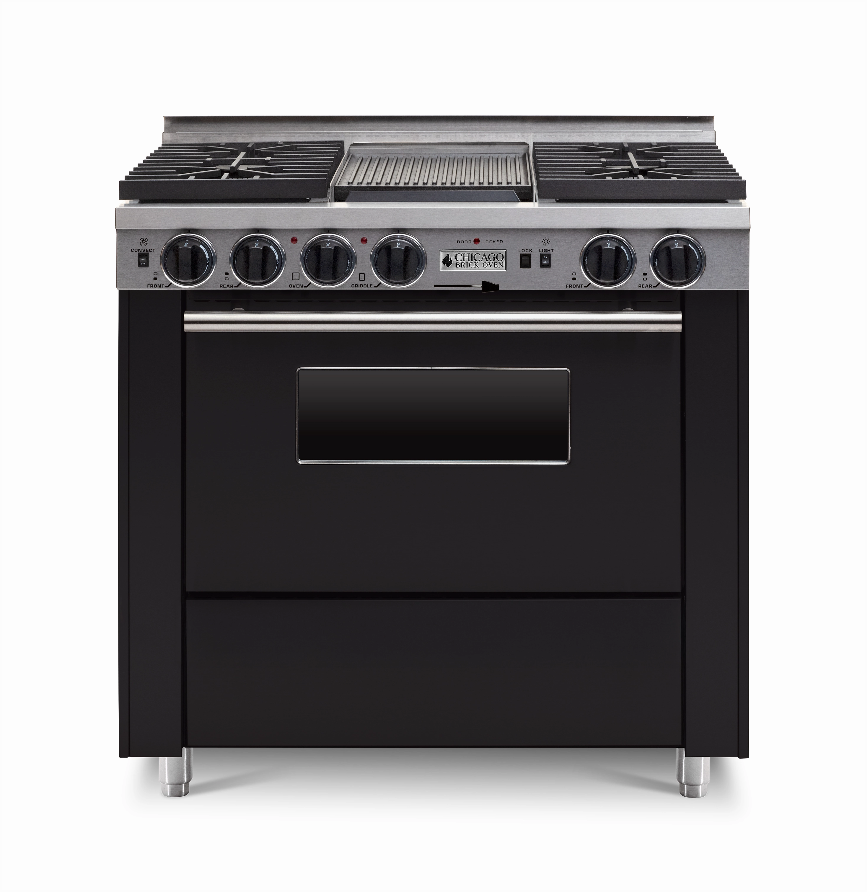 Chicago Brick Oven - 36 Dual-Fuel Self-Cleaning Convection Range - Sealed Burners