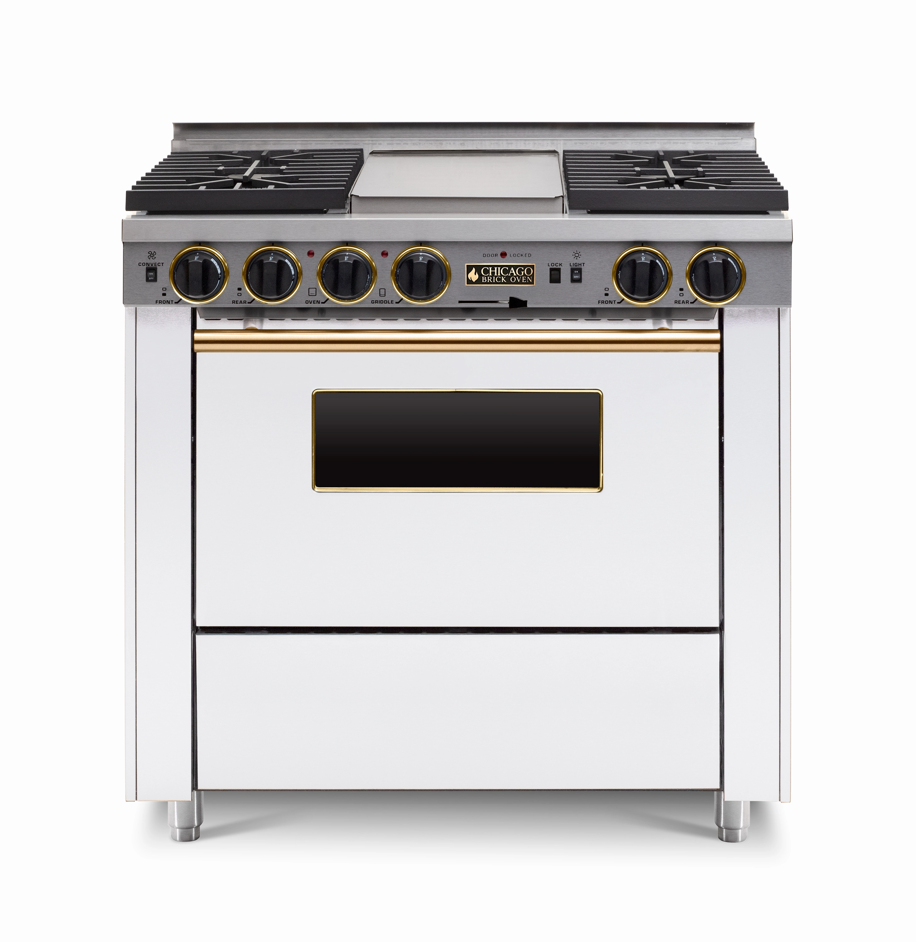 Chicago Brick Oven - 36 Dual-Fuel Self-Cleaning Convection Range - Sealed Burners