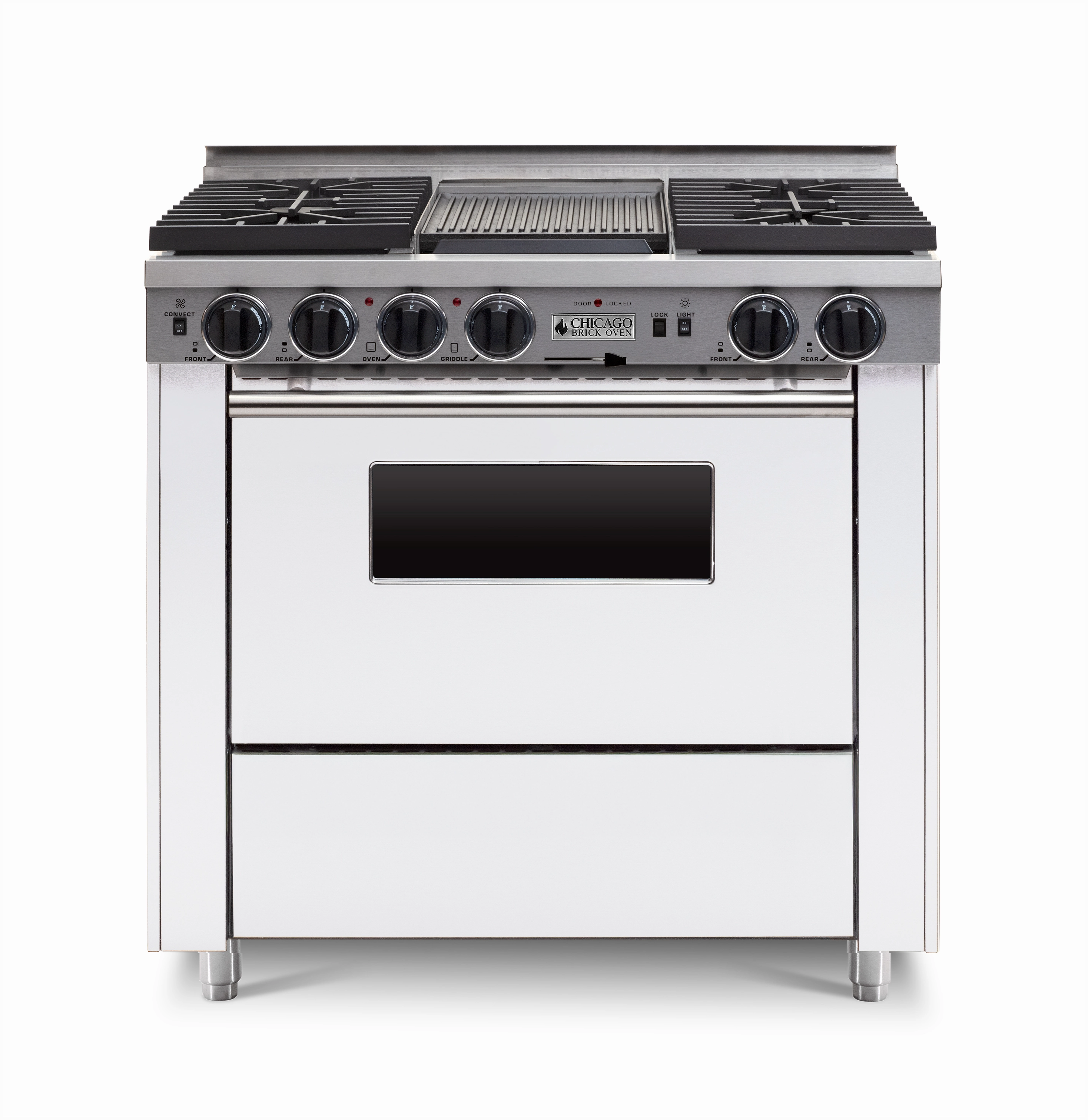 Chicago Brick Oven - 36 Dual-Fuel Self-Cleaning Convection Range - Sealed Burners