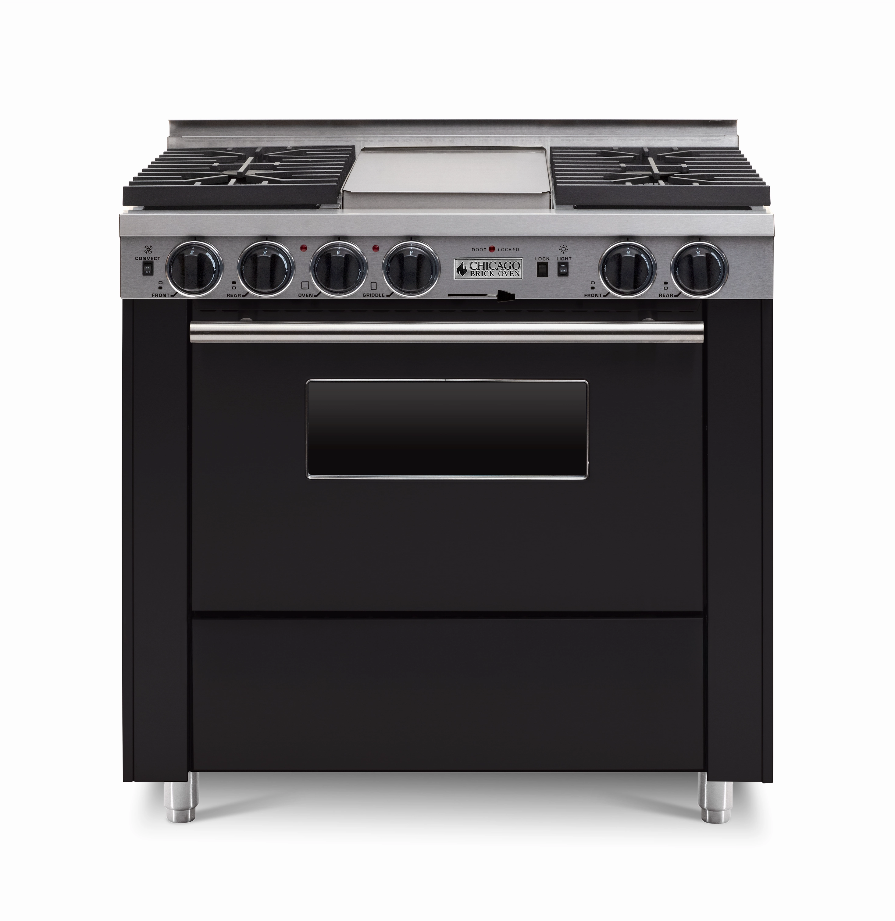 Chicago Brick Oven - 36 Dual-Fuel Self-Cleaning Convection Range - Sealed Burners