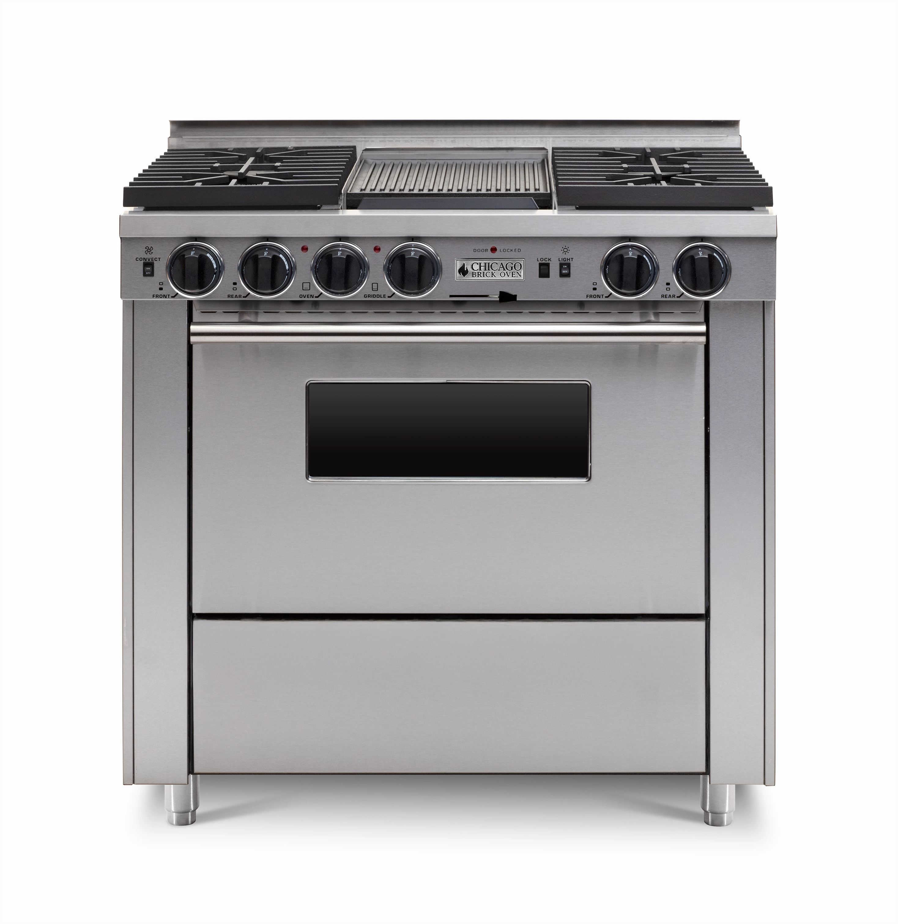 Chicago Brick Oven - 36 Dual-Fuel Self-Cleaning Convection Range - Sealed Burners