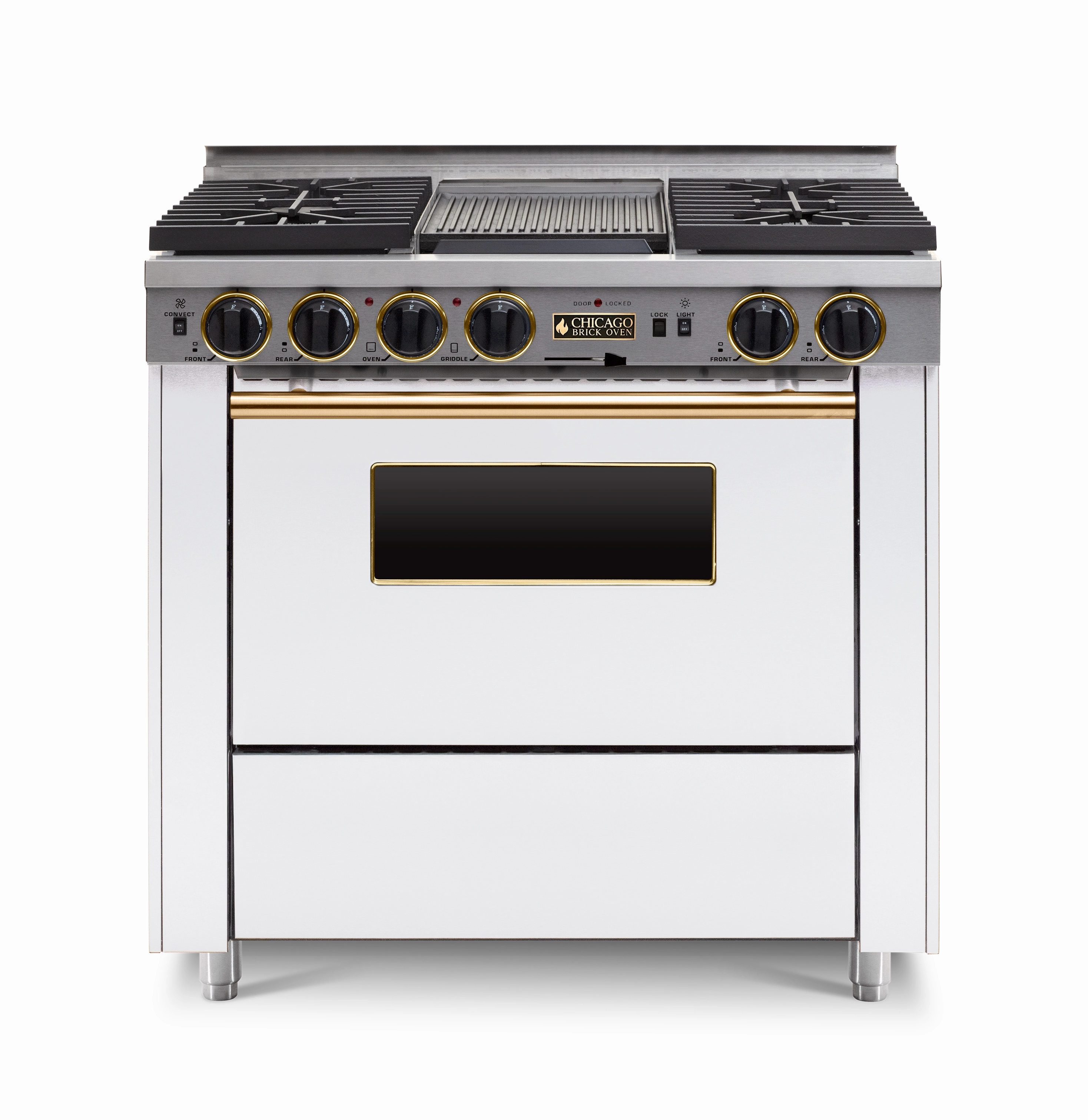 Chicago Brick Oven - 36 Dual-Fuel Self-Cleaning Convection Range - Sealed Burners