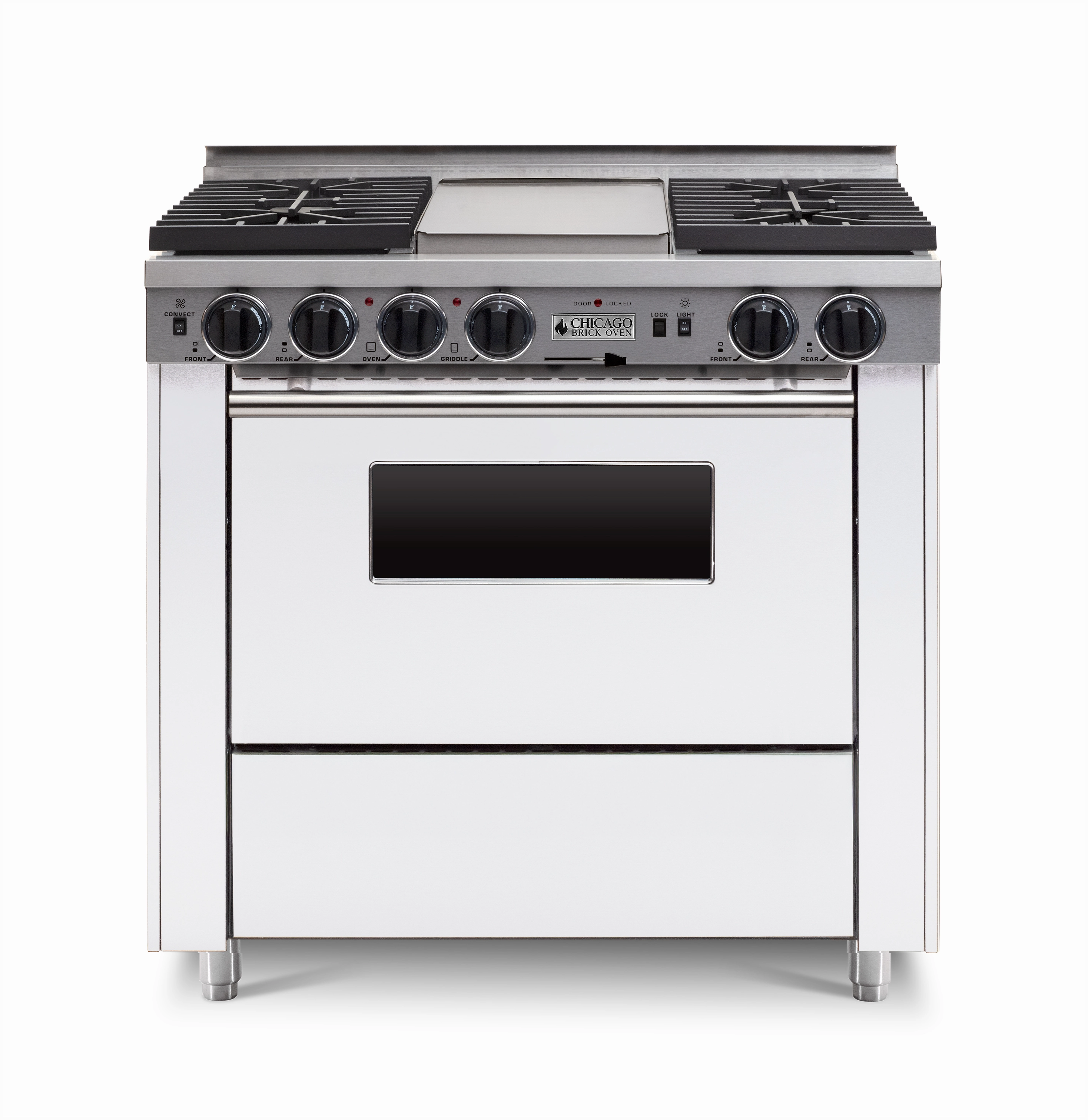 Chicago Brick Oven - 36 Dual-Fuel Self-Cleaning Convection Range - Sealed Burners