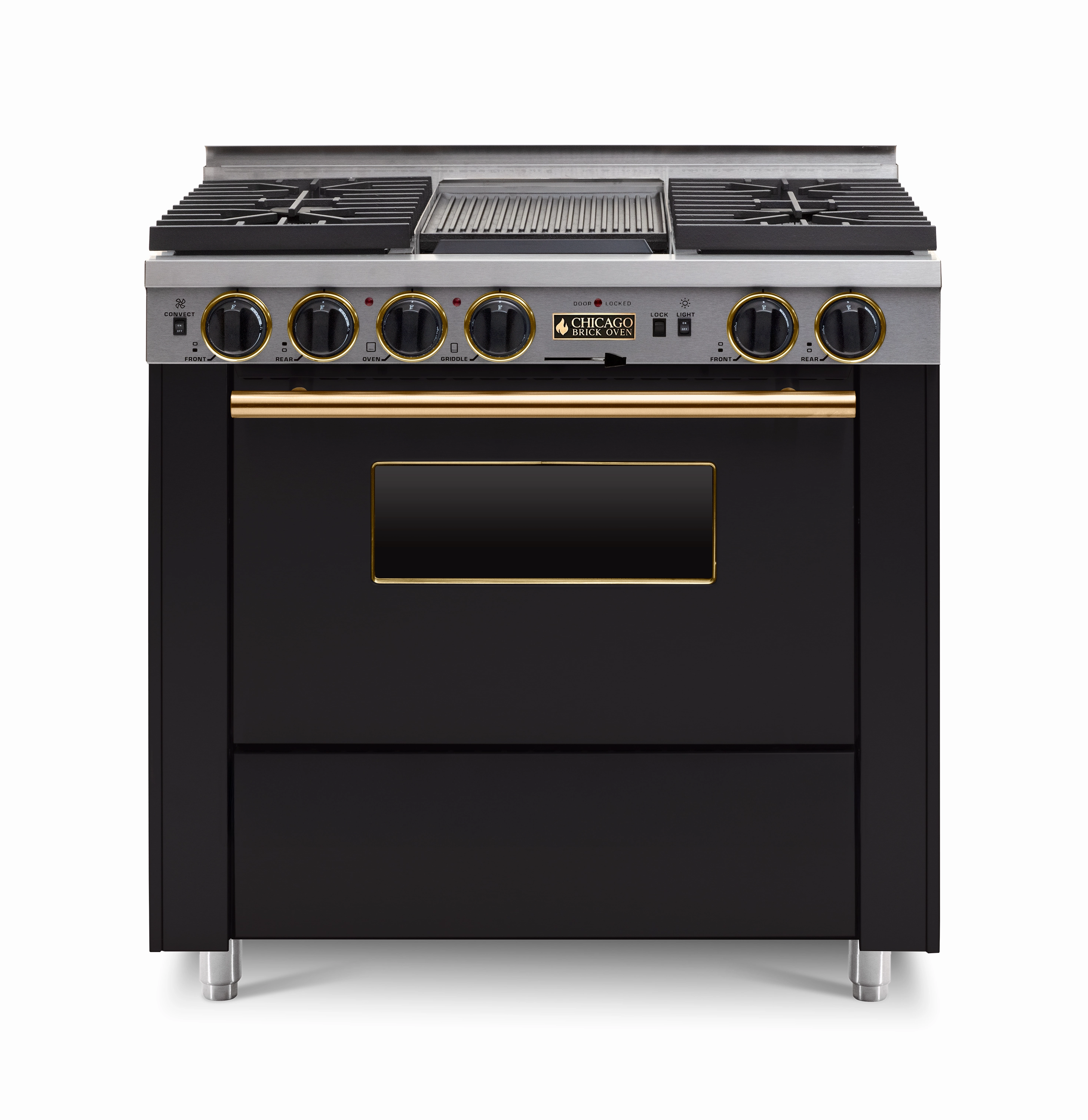 Chicago Brick Oven - 36 Dual-Fuel Self-Cleaning Convection Range - Sealed Burners