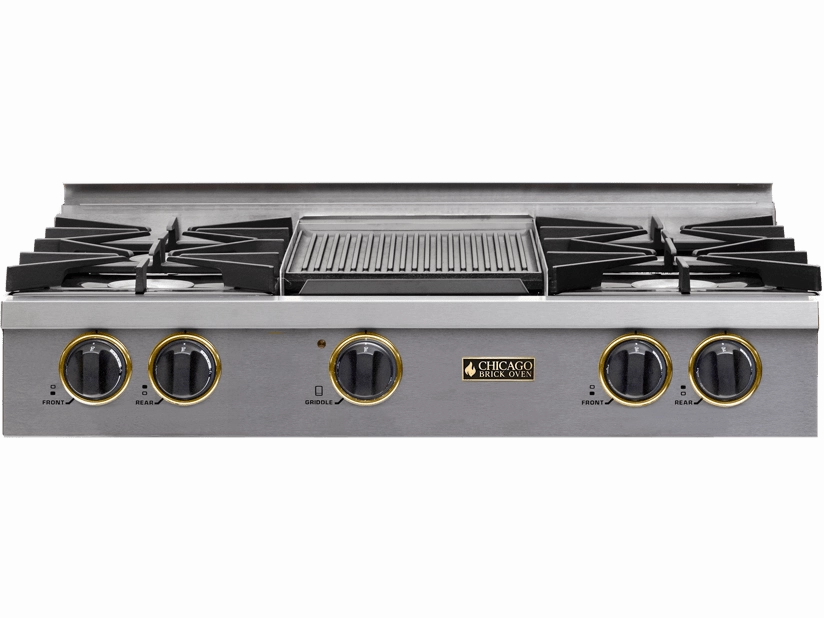 Chicago Brick Oven - 36" Natural Gas Rangetop with Open Burners - High-Performance, Pro-Style Culinary Control