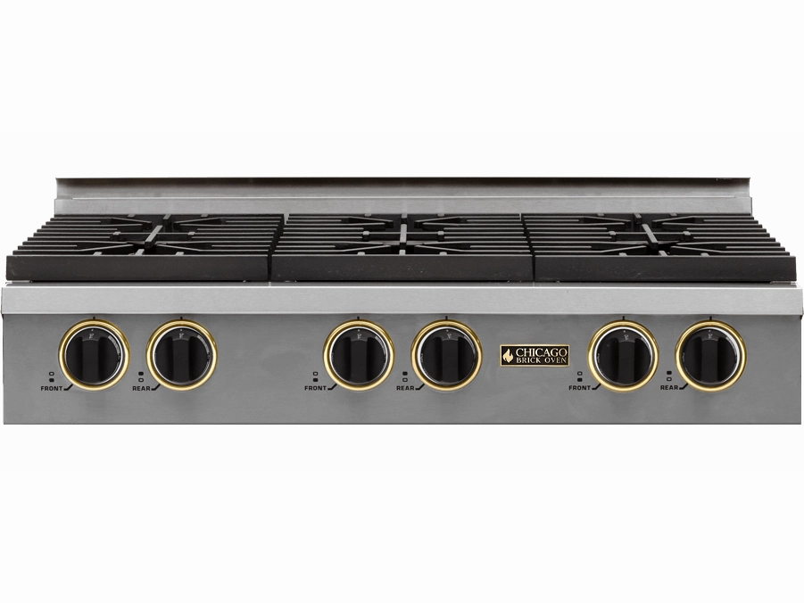 Chicago Brick Oven - 36" Natural Gas Rangetop with Sealed Burners (4-6 Burner Options) - Pro-Style Cooking