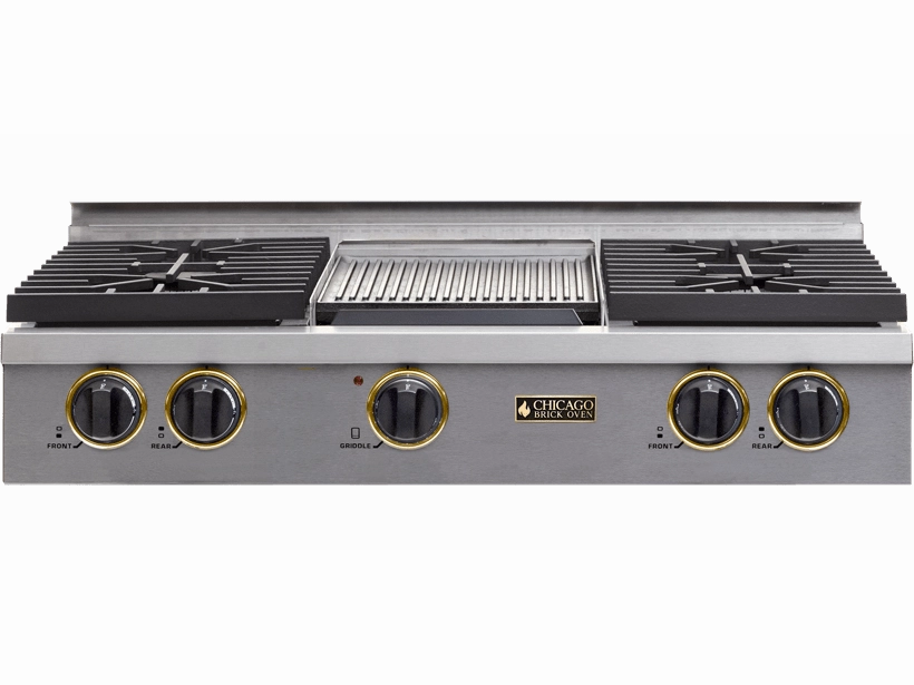 Chicago Brick Oven - 36" Natural Gas Rangetop with Sealed Burners (4-6 Burner Options) - Pro-Style Cooking