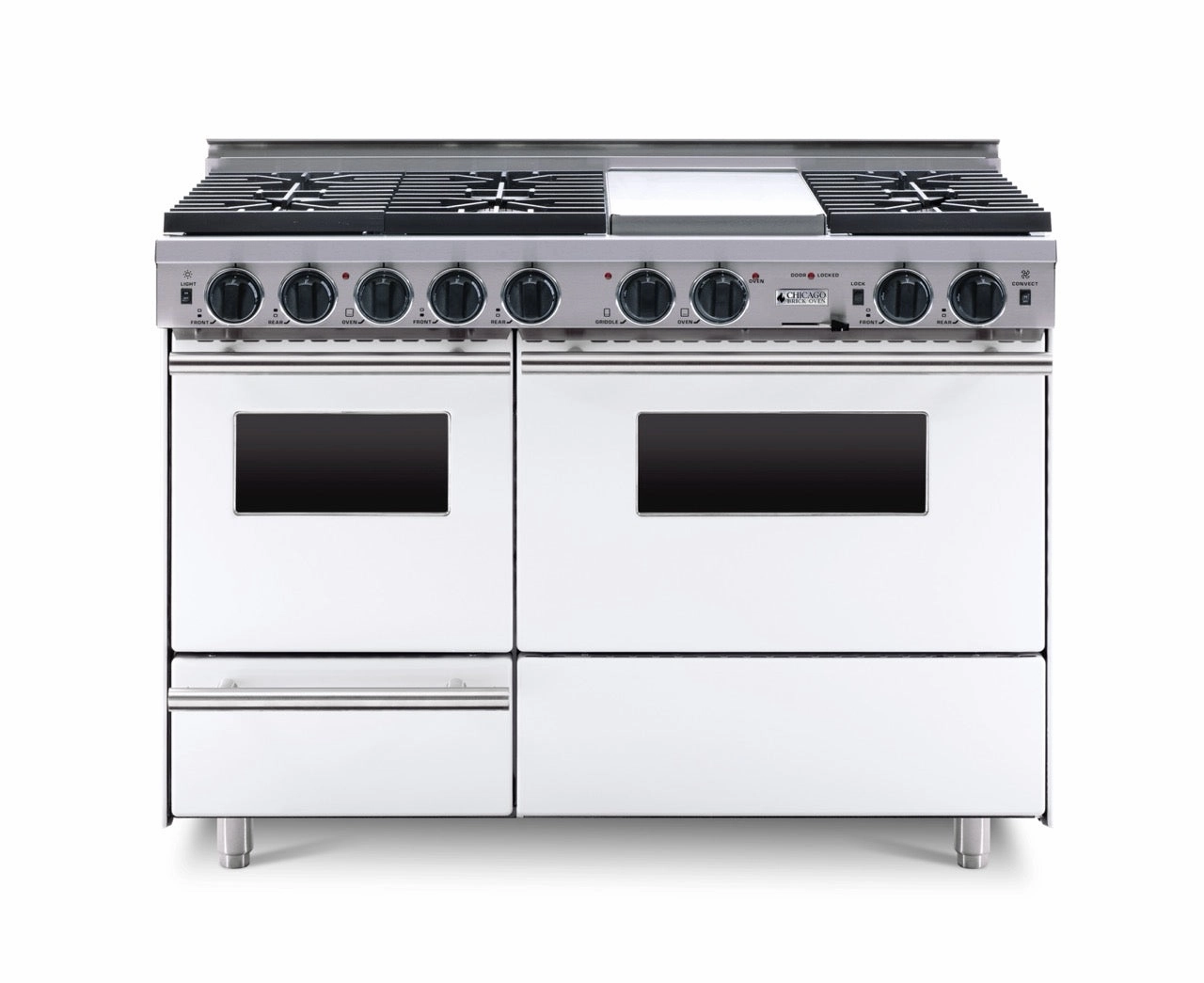 Chicago Brick Oven - 48 True Dual-Fuel Self-Cleaning Convection Range with Sealed Burners
