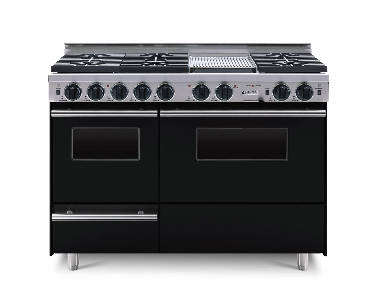 Chicago Brick Oven - 48 True Dual-Fuel Self-Cleaning Convection Range with Sealed Burners