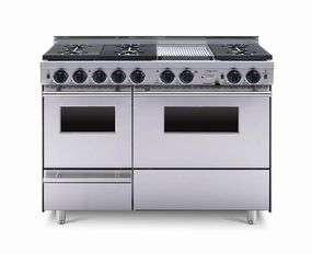 Chicago Brick Oven - 48 True Dual-Fuel Self-Cleaning Convection Range with Sealed Burners