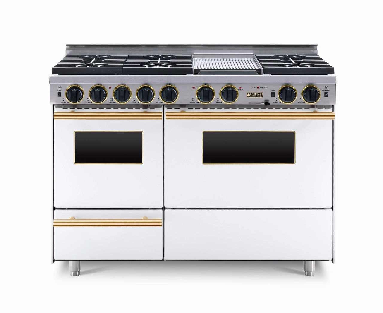 Chicago Brick Oven - 48 True Dual-Fuel Self-Cleaning Convection Range with Sealed Burners