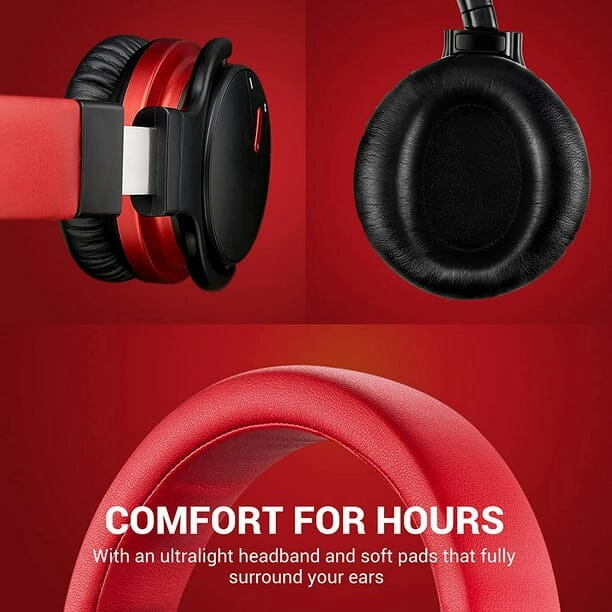 COWIN E7 Bluetooth Headphones Active Noise Cancelling Headphones Wireless over Ear with Microphone Deep Bass Comfortable Protein Earpads 30 Hours Playtime for Travel Work Black