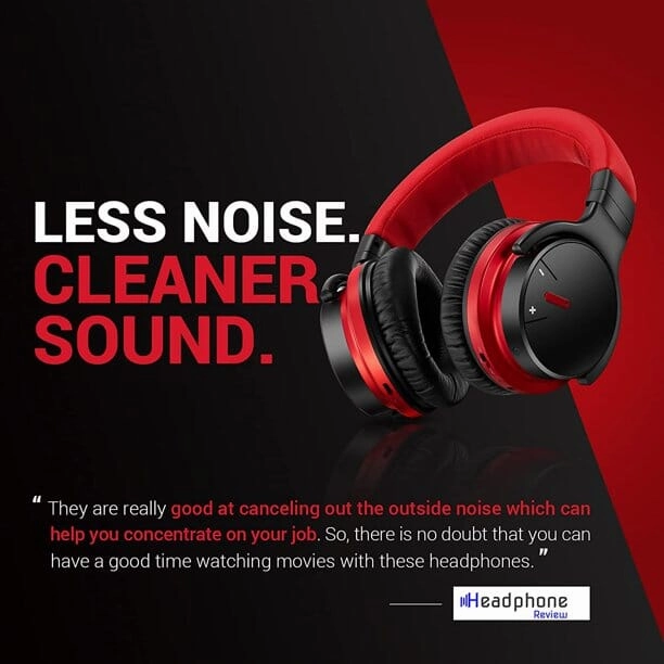 COWIN E7 Bluetooth Headphones Active Noise Cancelling Headphones Wireless over Ear with Microphone Deep Bass Comfortable Protein Earpads 30 Hours Playtime for Travel Work Black