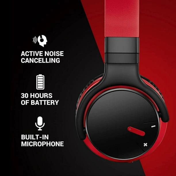 COWIN E7 Bluetooth Headphones Active Noise Cancelling Headphones Wireless over Ear with Microphone Deep Bass Comfortable Protein Earpads 30 Hours Playtime for Travel Work Black