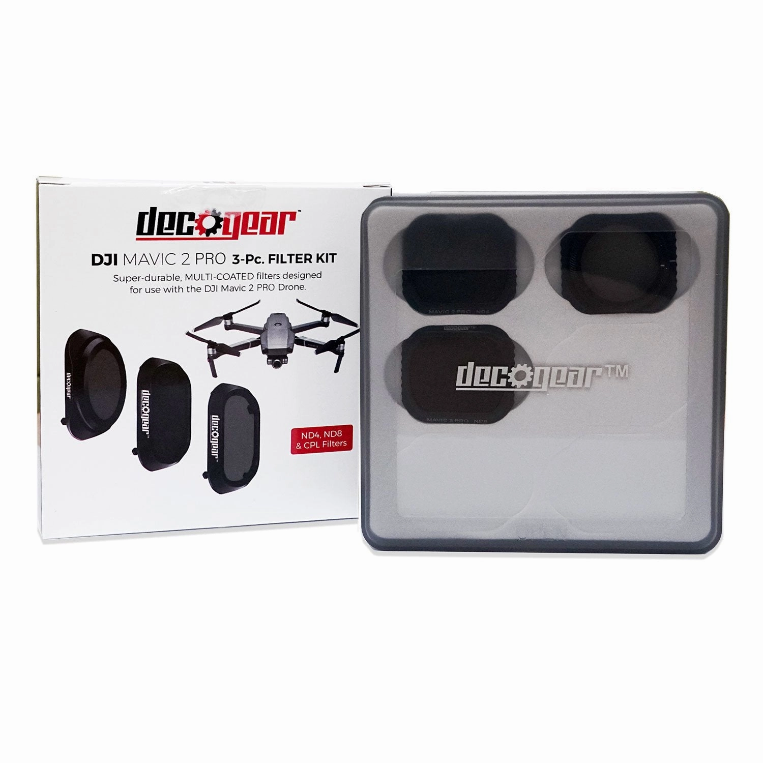Deco Gear 3-Piece Filter Kit (CPL ND4 ND8) for Camera on The DJI Mavic 2 Pro