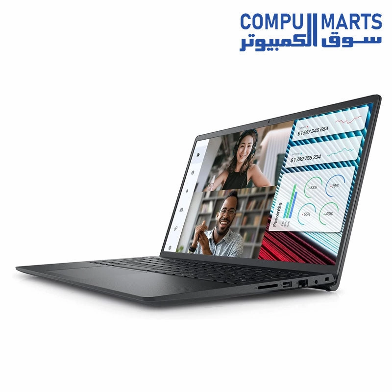 Dell Vostro 3520 Laptop - 12th Intel Core i3-1215U 6-Cores,  8GB RAM, 512GB SSD, Intel UHD Graphics, 15.6" FHD (1920 x 1080) 120Hz 250 nits Anti-Glare, Ubuntu - Carbon Black