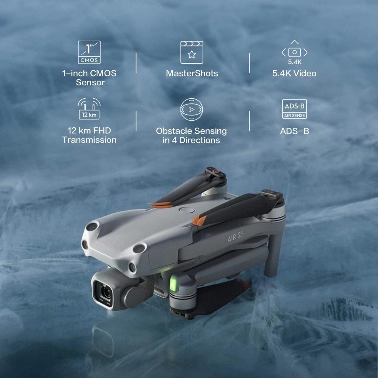 DJI Air 2S Drone Quadcopter with 5.4K Video (Gray) - CP.MA.00000354.01