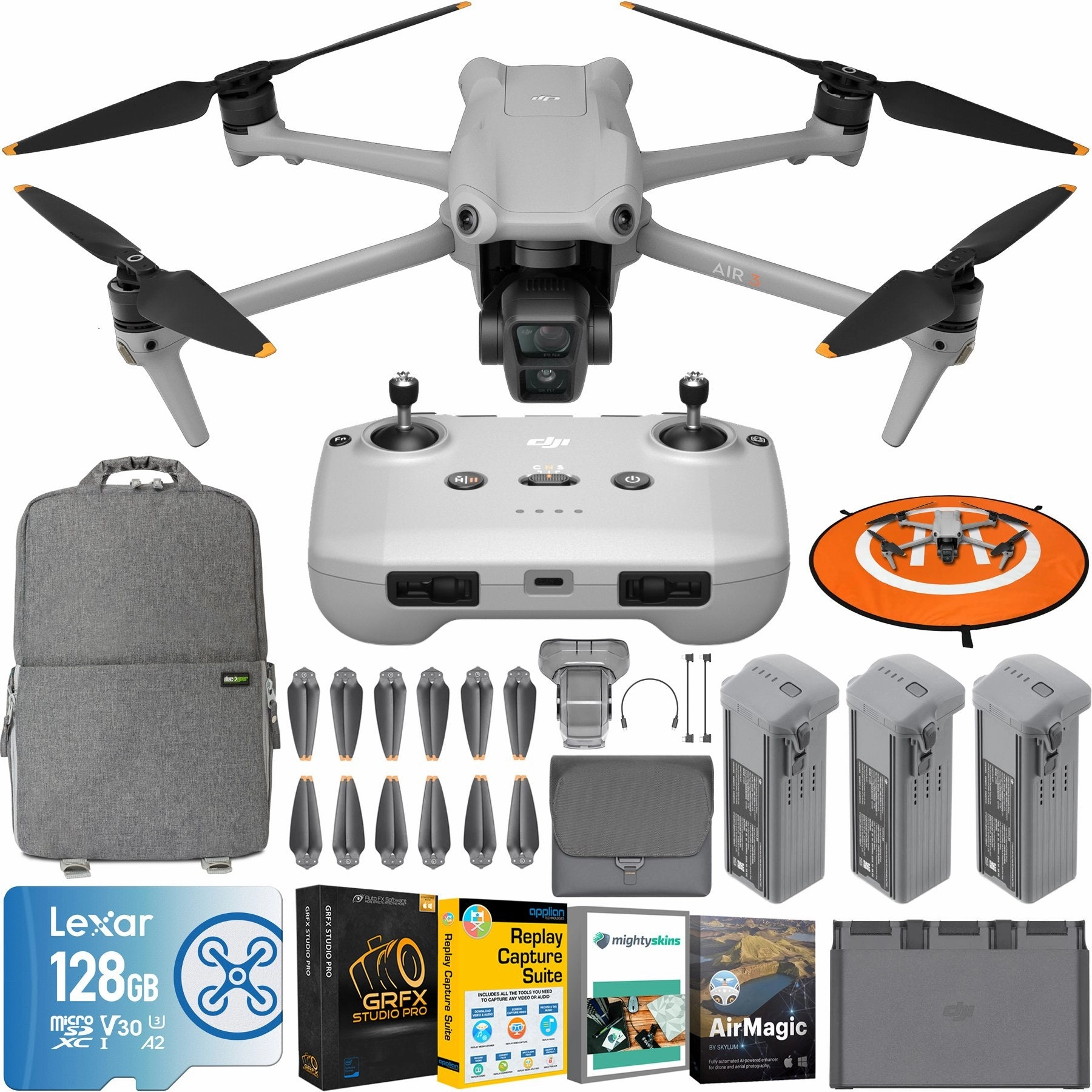 DJI Air 3 Drone Quadcopter Fly More Combo 4K HDR   RC-N2 Remote   Accessory Bundle dji mini 3