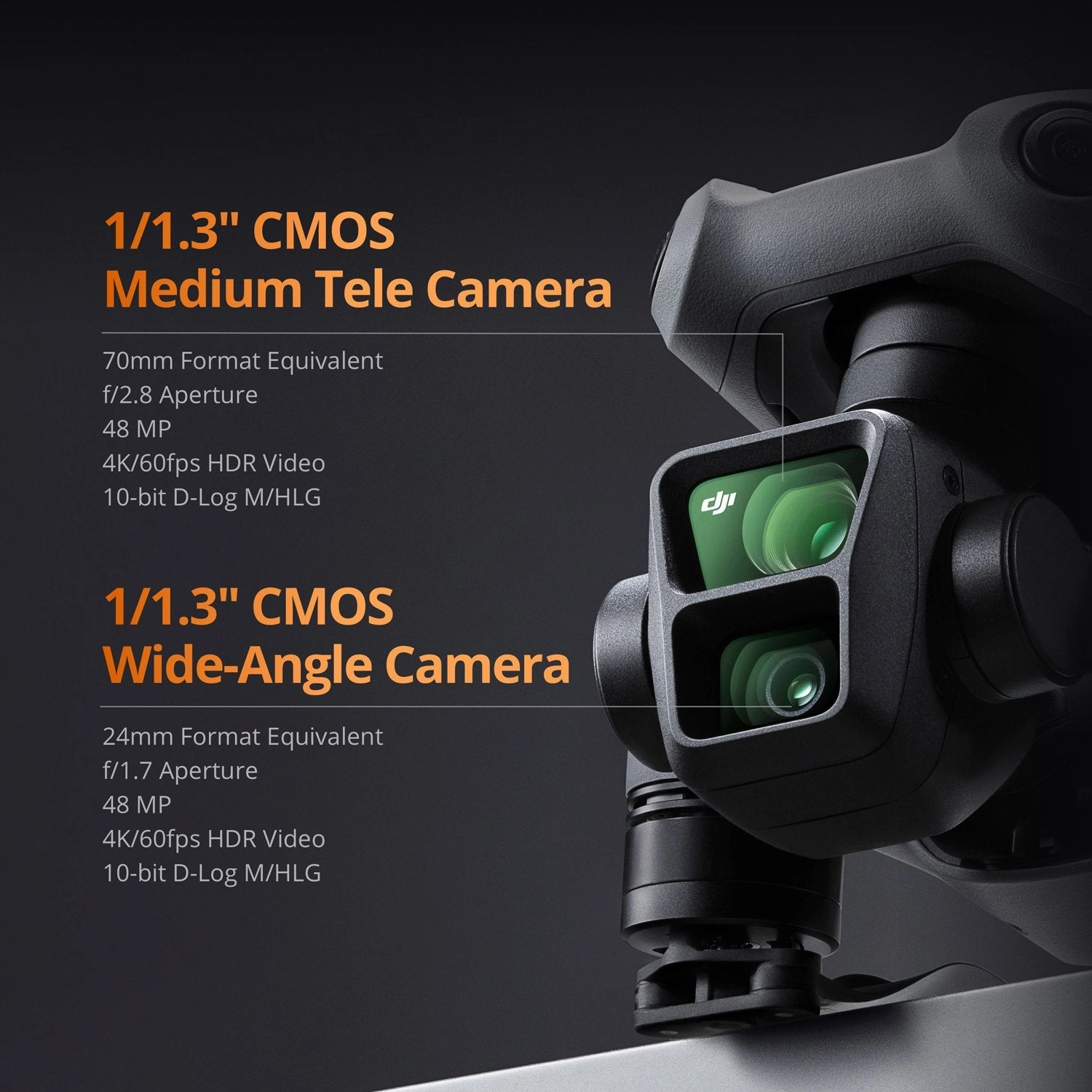 DJI Air 3 Fly More Combo with Dual-Camera Drone, RC-N2 Remote Control, and Batteries