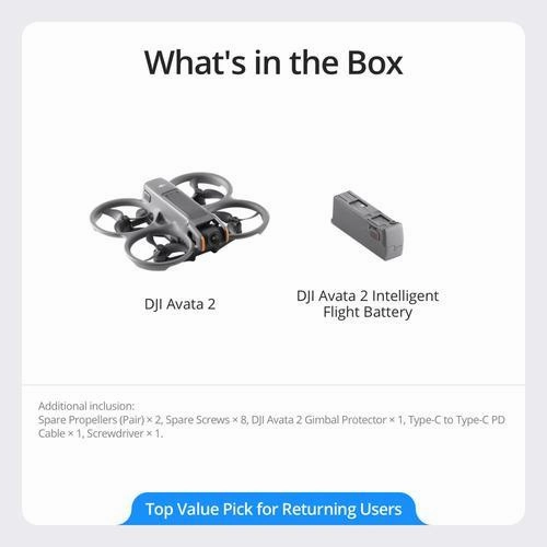 DJI Avata 2 (Drone Only) FPV Drone with Camera 4K USED