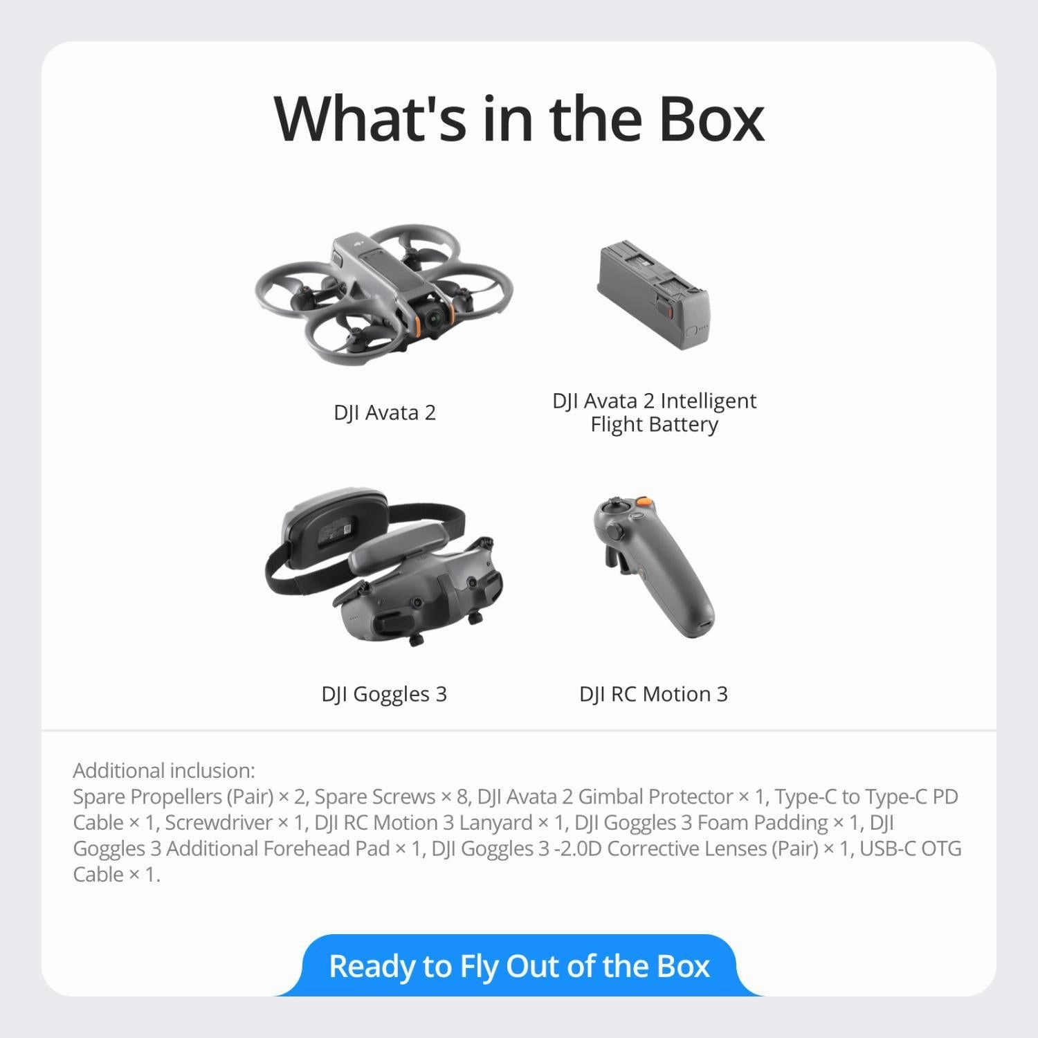 DJI Avata 2 FPV Drone Fly More Combo (1 Battery)   Goggles 3   RC Motion 3 Bundle