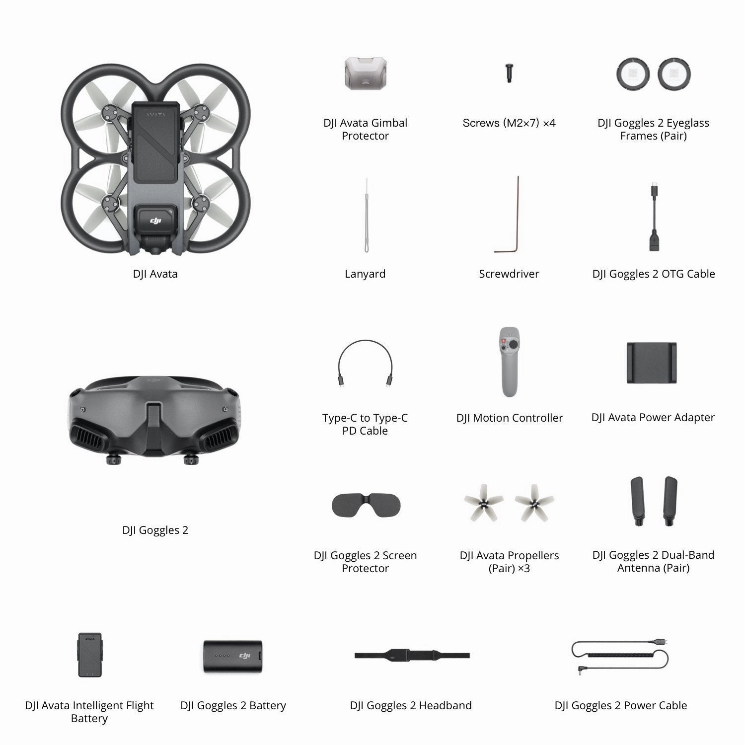 DJI Avata Drone Pro-View Combo with RC Motion 2   Goggles 2   Accessory Kit Bundle