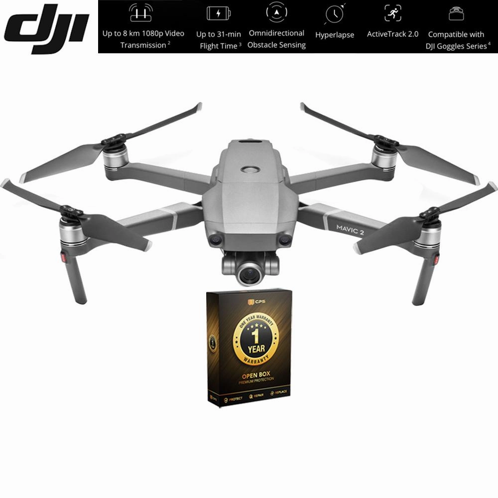 DJI Mavic 2 Zoom Quadcopter Drone 2x Optical Zoom Open Box with 1 Year Warranty